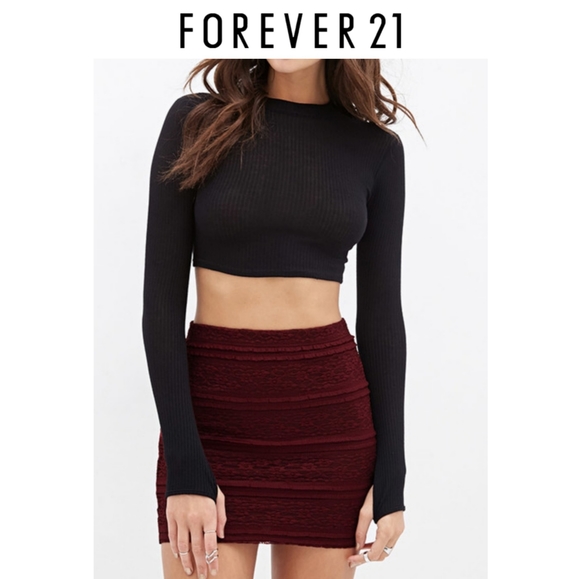 Forever 21 Dresses & Skirts - 3/$25 🥂  Burgundy Mini Pencil Skirt
